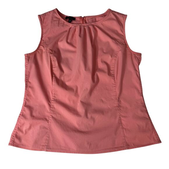 TALBOTS Petites Zip Back Top P10 Sleeveless Salmon Pink Classic Preppy Chic - Picture 1 of 6